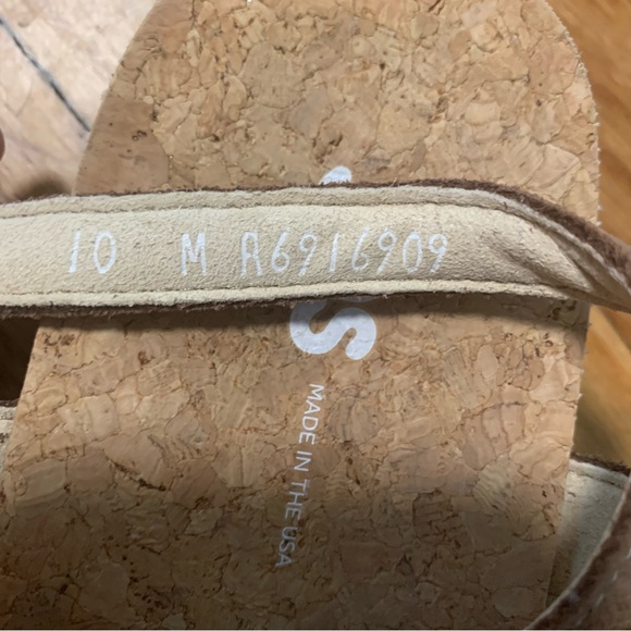 SAS Marina T-Strap Sandal Brown Leather Cork Footbed Comfortable Cushioned Wide - Picture 6 of 12